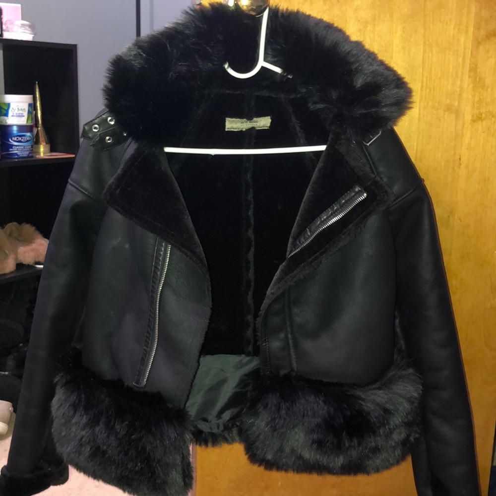 Leather moto jacket